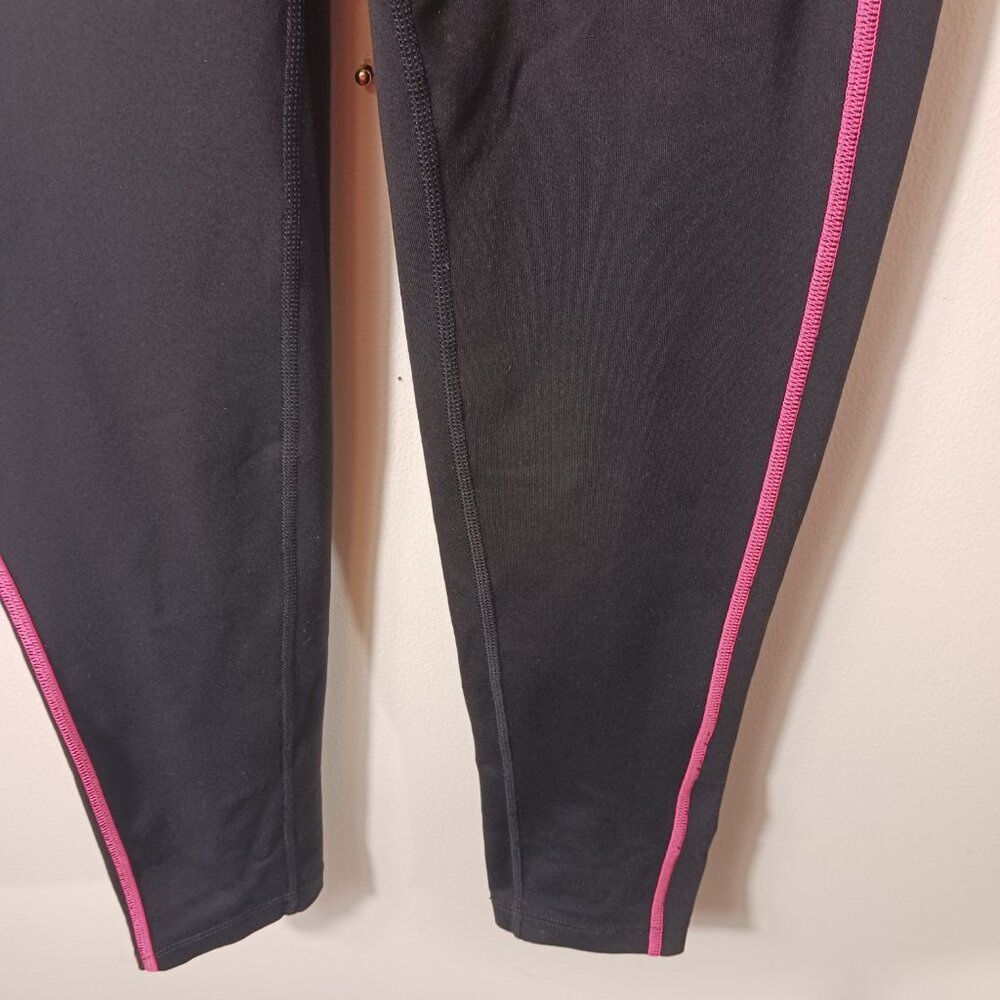 Lauren Ralph Lauren Active, Black Activewear Leggings with Pink Trim, Size Small - Picture 7 of 13